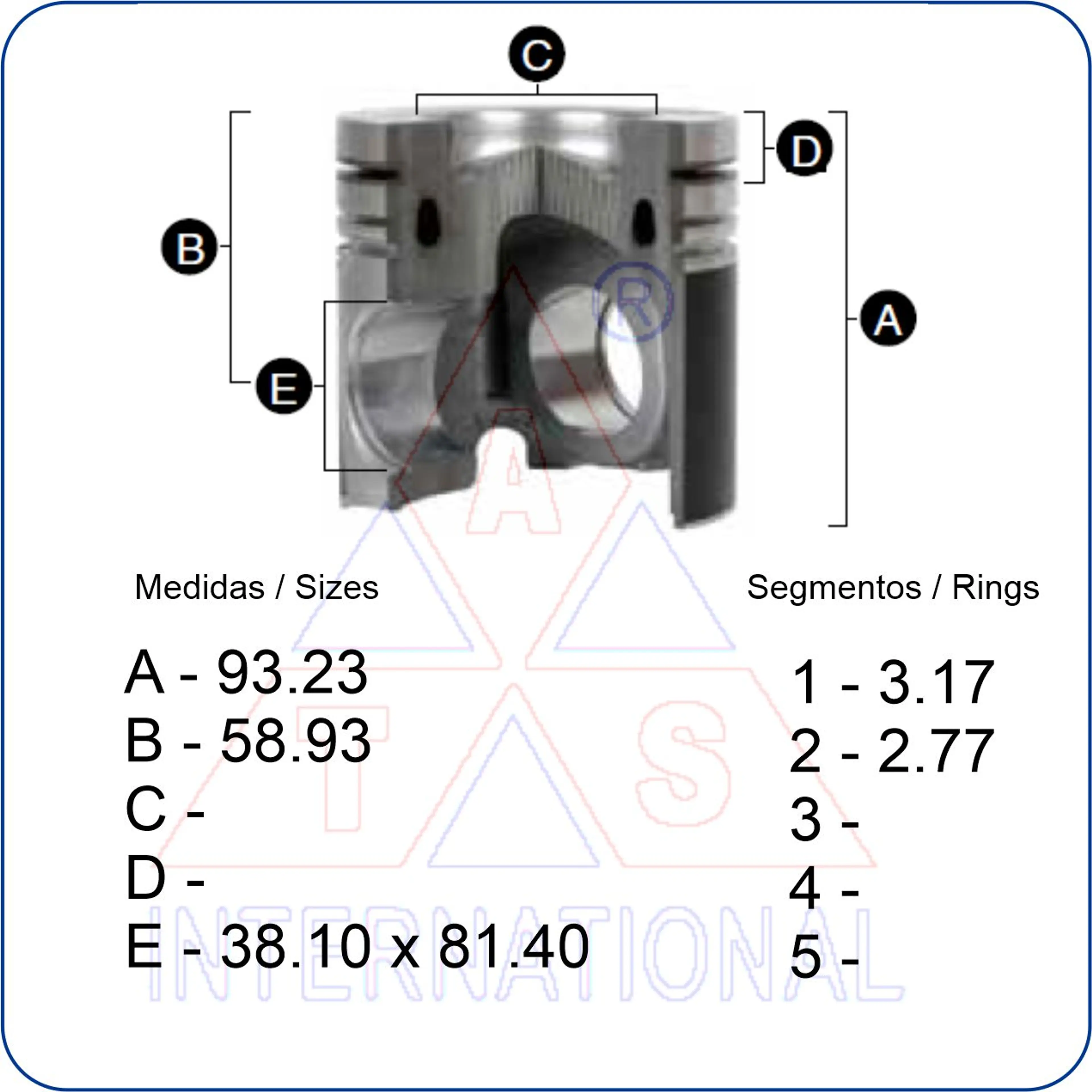 PISTON CAT STD MOTOR 3204/3208