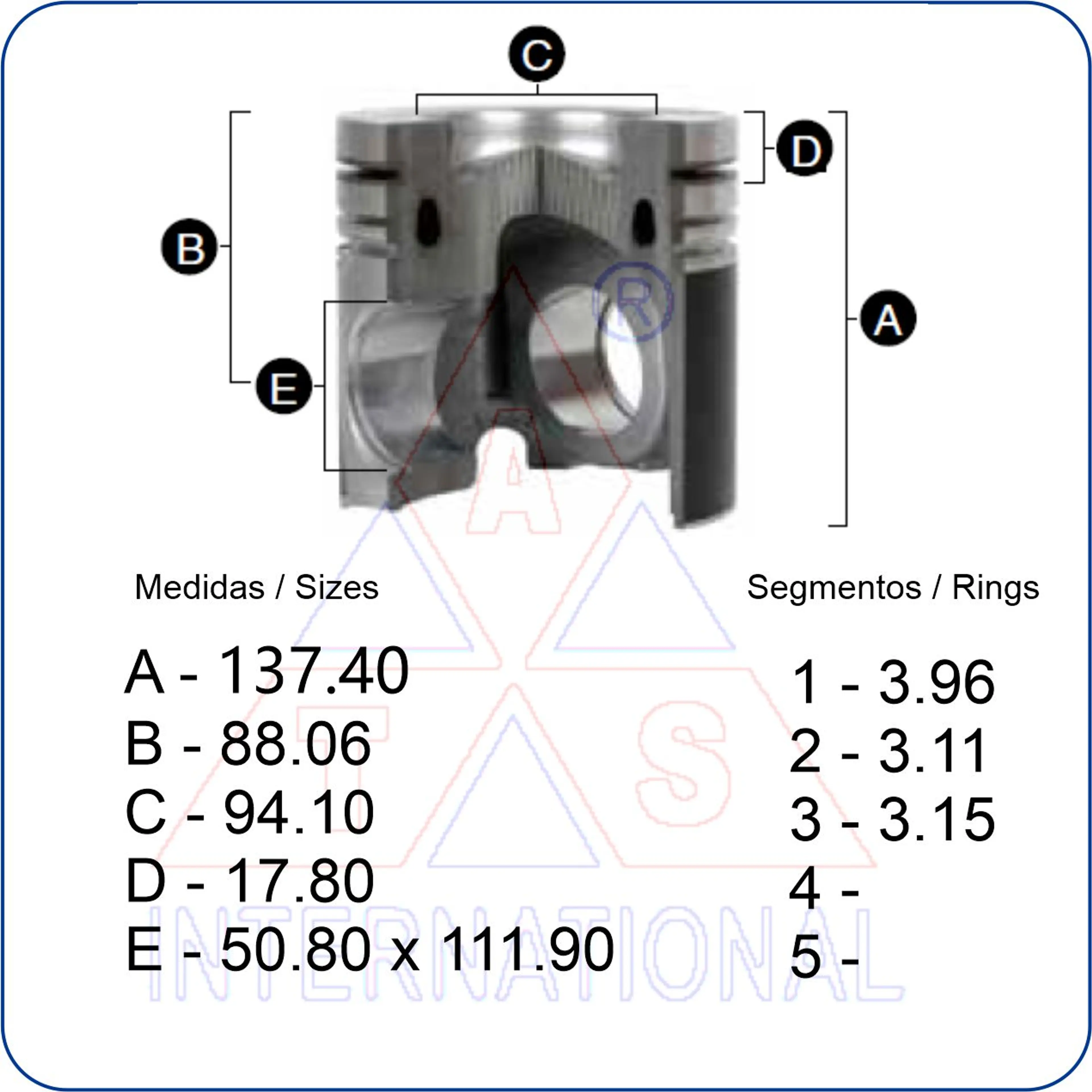 PISTON 137.16 CAT 3406/3408/3412