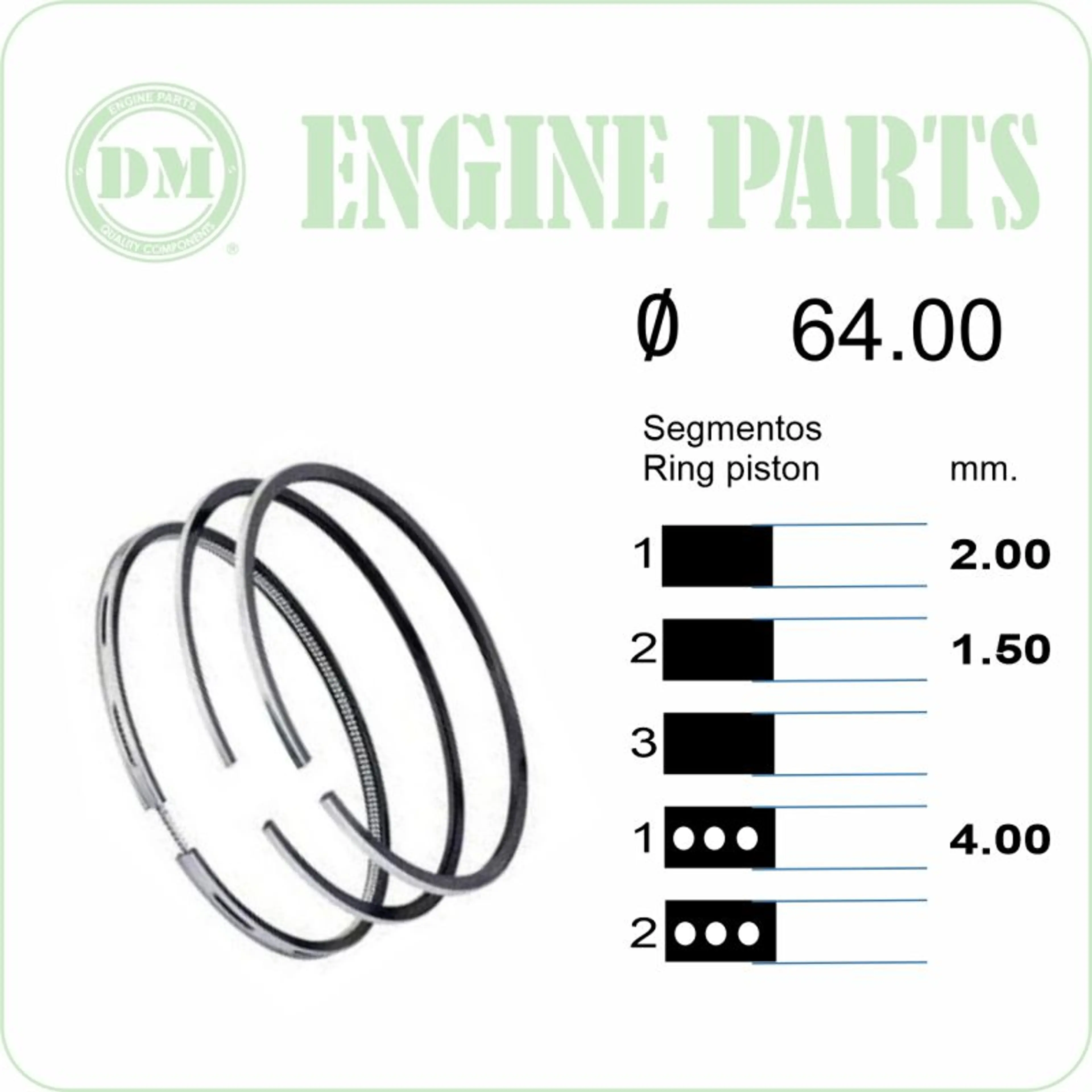 PISTON 64.00 KUBOTA D650