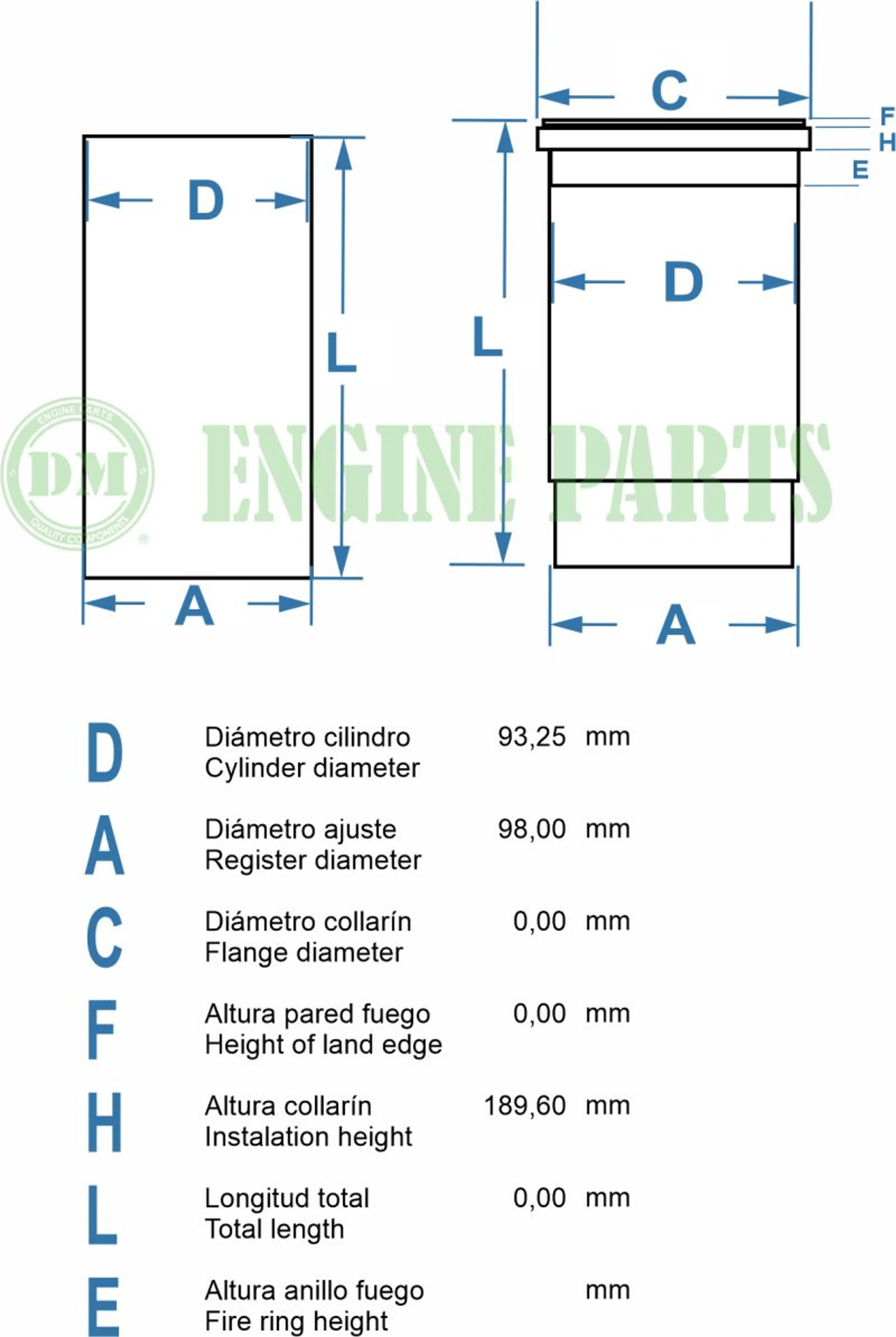 CAMISA SEMI 94.00 KUBOTA V3307